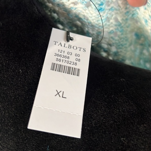 Talbots Women’s Open Knit Weave Chunky Sweater Mint Green White XL NWT Cotton - Picture 5 of 8